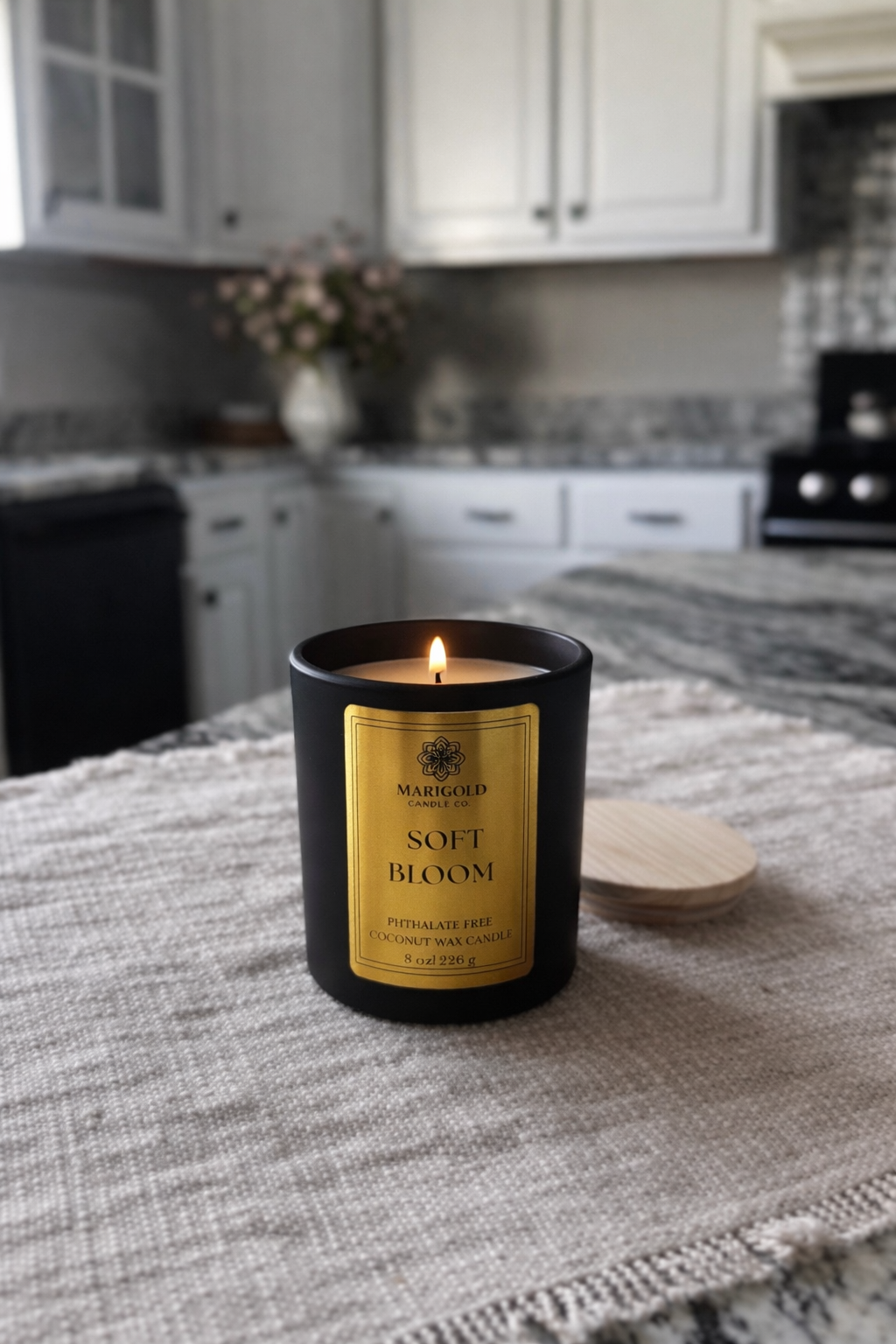 Soft Bloom Candle – Sea Salt & Orchid | Marigold Candle Co.