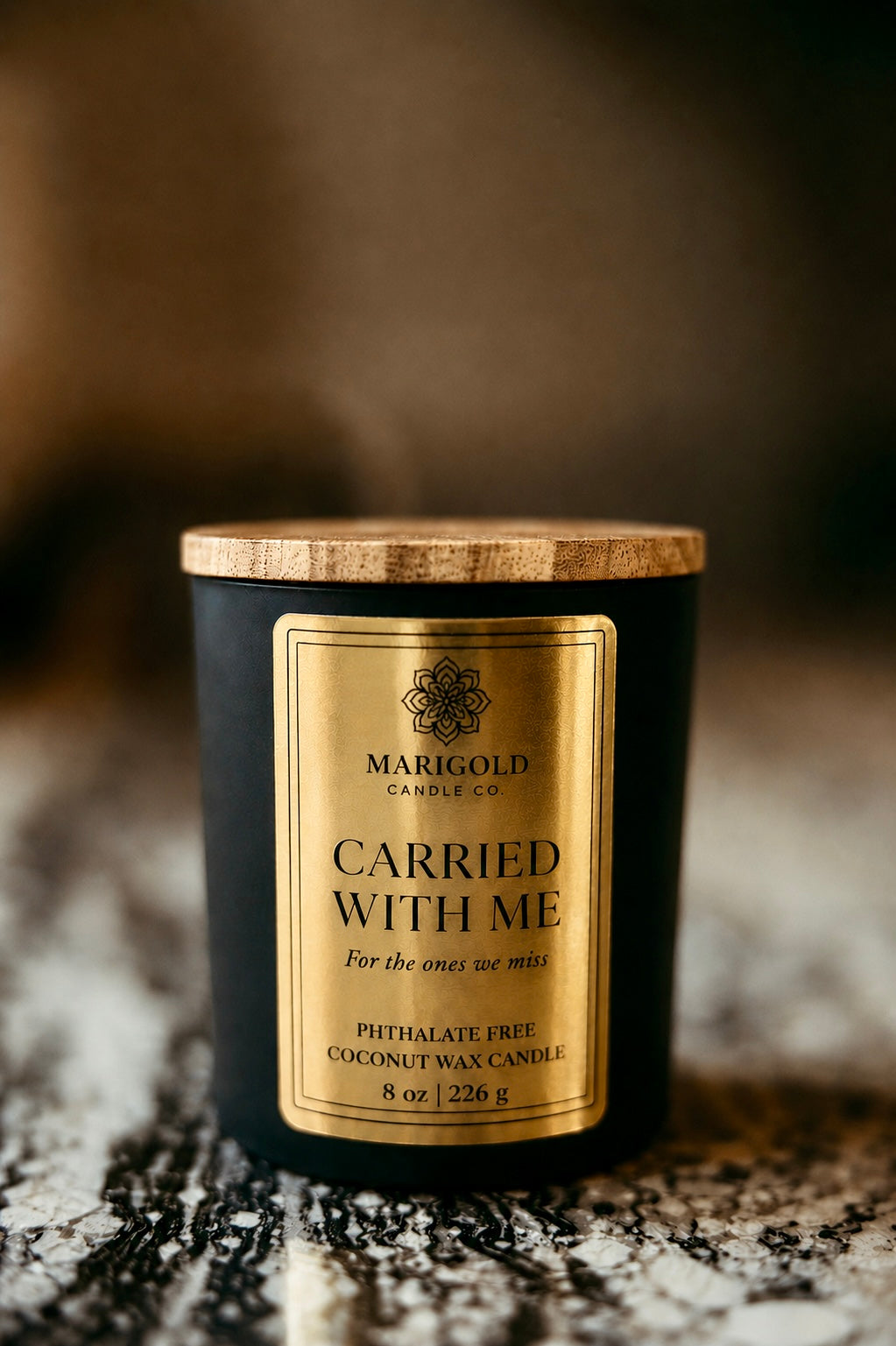 Carried With Me | Remembrance Candle | Mahogany Coconut | 8 oz Coconut Wax