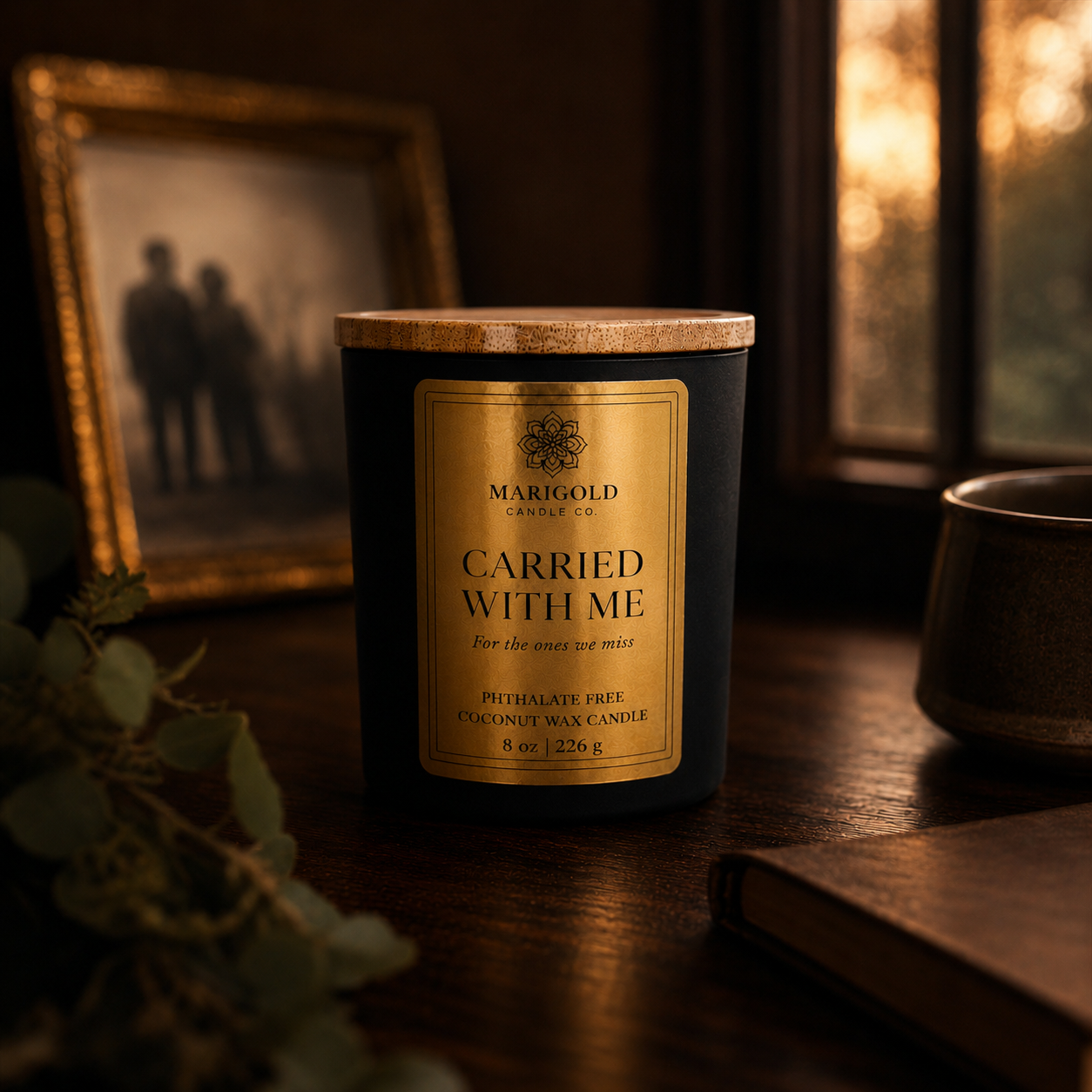 Carried With Me | Remembrance Candle | Mahogany Coconut | 8 oz Coconut Wax